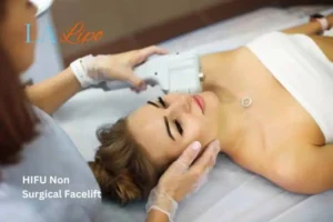 Woman having Hi-Fu to reduce wrinkles Morden.